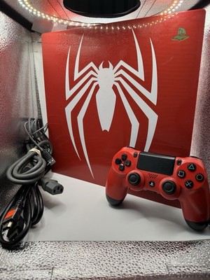 SONY PS4 PRO SPIDERMAN LIMITED EDITION TESTED WORKINg 1TB 12.5 FIRMWARE