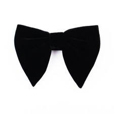 Black Velvet Bow Tie Men Pre-Tied Satin Formal Tuxedo Oversized Big Bowtie