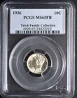 1936 Mercury Dime PCGS MS65FB