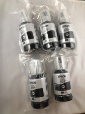 5 NOS GENUINE EPSON ECOTANK 502 BLACK INK TANKS EXPIRES 2029/2030 NEW SEALED