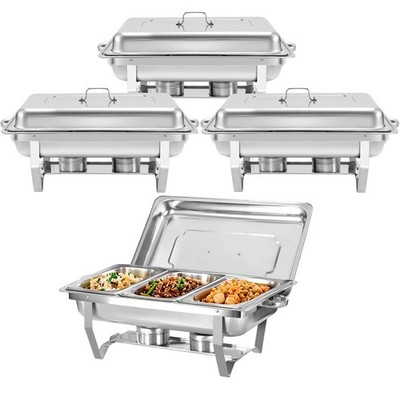 9L Chafing Dish 4 pack Edelstahl Chafing Dish Set Buffet Chafer Speisenwärmer