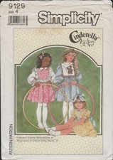 Simplicity 9129 Cinderella Party Dress  Tabard Pattern Choose Child Size Uncut