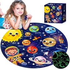 Puzzle for Kids Ages 4-6: Glow in The Dark Solar System Jigsaw Puzzles 70 Pie...