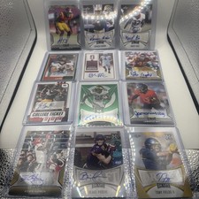 Lot Of 12 College Football Autos Leaf,Score,Contenders Kelvin Harmon And More