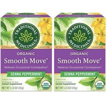 Traditional Medicinals, Organic Smooth Move, Laxative Tea Bags, 16 Ct Pack of 2