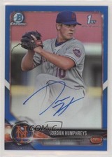 2018 Bowman Chrome Prospect Blue Refractor 33/150 Jordan Humphreys Auto 7m3