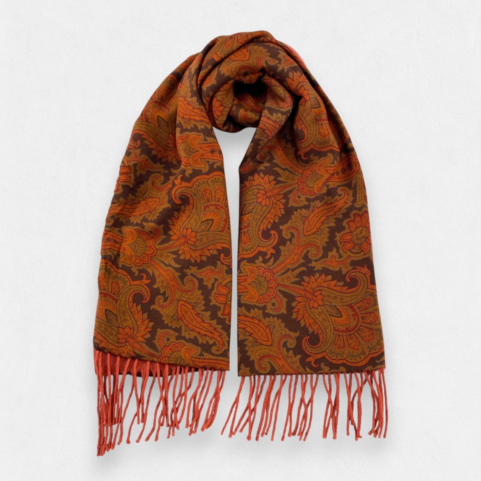 Vintage Paisley Scarf Muffler Wrap Scarf Wool Cashmere Unisex Scarves