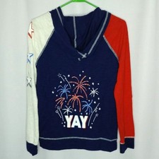 Cat Jack Lghtwt Jacket Patriotic Graphic Prnt Hooded Pockets Full Zip Youth XL