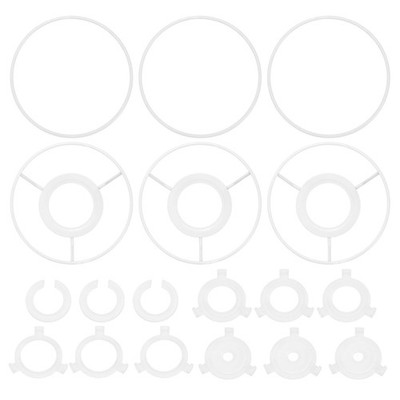3er Set Lampenschirmringe 4,3'' mit E27 zu E14/E26 Adapter für Spider Fitter