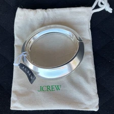 J.Crew Silver-Tone Chunky Hinged Cuff Bracelet, Size Small / Medium - NWT!