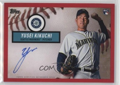 2019 Topps Brooklyn Collection Red 4/5 Yusei Kikuchi #BCA-YK Rookie Auto RC 0n64