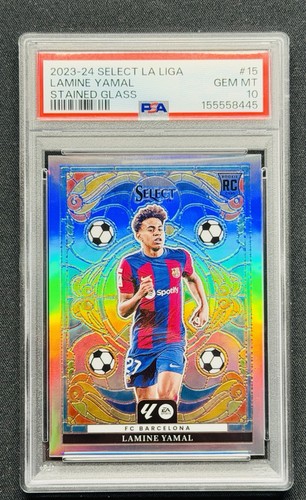 Lamine Yamal #15 2023 Panini Select La Liga Stained Glass card