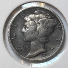1917-s . Mercury Dime .  VF . Very Fine . Silver .