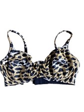 Victoria's Secret Second Skin Satin Bra 36C animal print Leopard 90s vintage