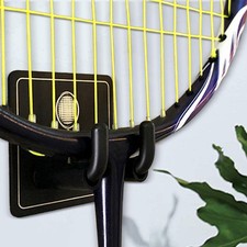 2x Wall Mounted Racket Rack, Badminton Racket Hook, Universal Metal Wall Hook,