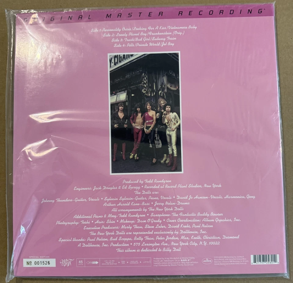 New York Dolls - Mobile Fidelity remaster- Ltd, Num Edition #1526/4000, NEW/MINT Foto 2 de 4