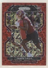 2021 Panini Prizm Rookie No Huddle Red Prizm 50/50 Jamin Davis #383 s3g
