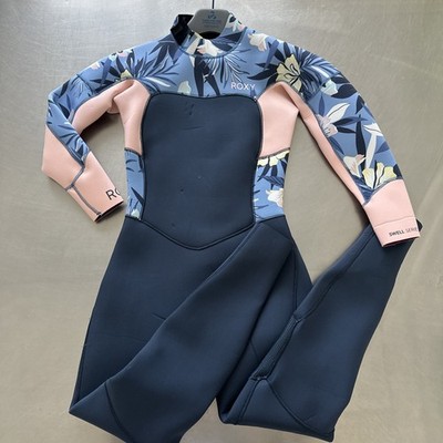 Roxy Girl Wetsuit Size 14 Blue Floral Swell Series One Piece