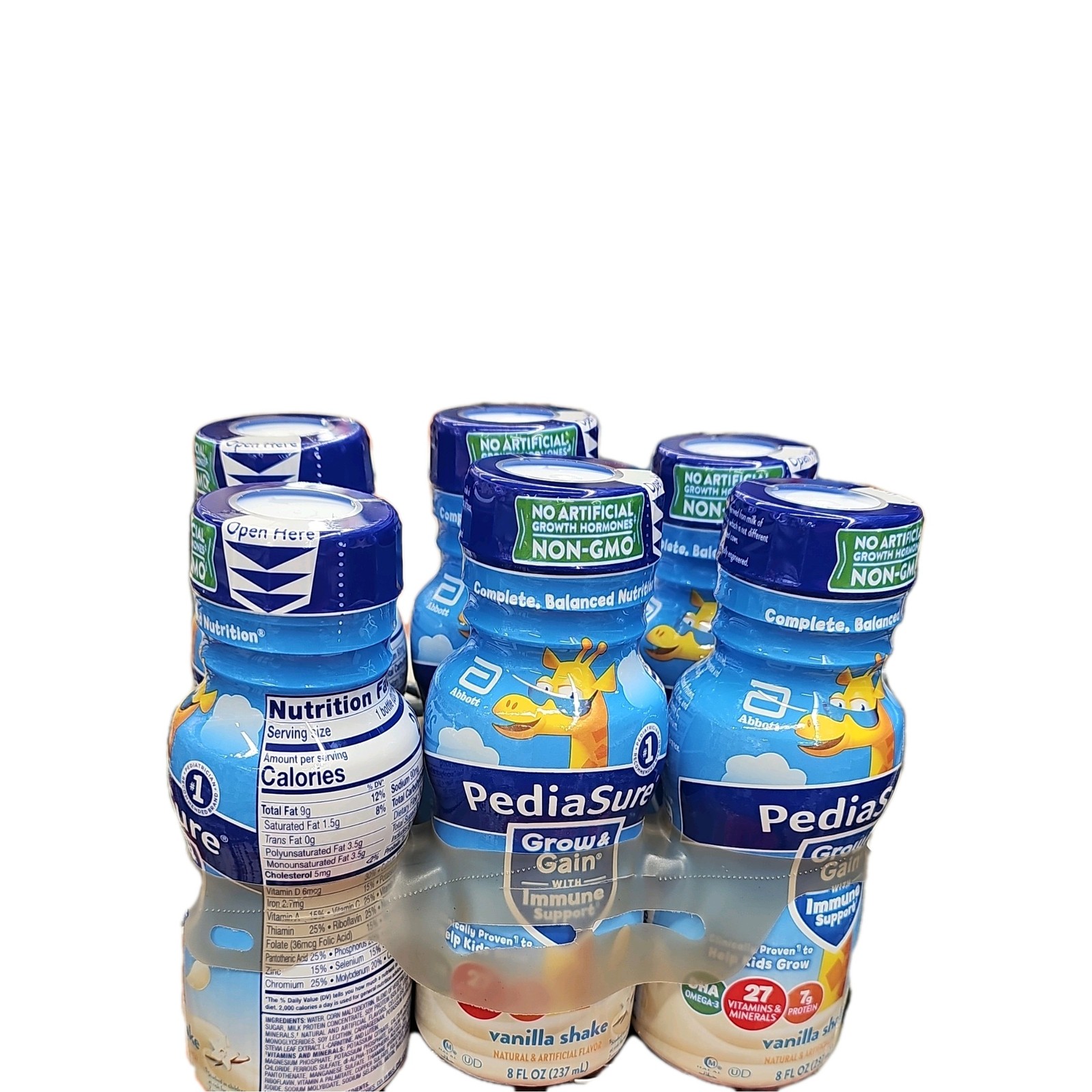 PediaSure Grow & Gain Non-GMO Vanilla Shake Immune Support 8 fl oz