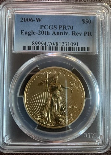 2006- W $50 AMERICAN GOLD EAGLE REVERSE PF70 PCGS