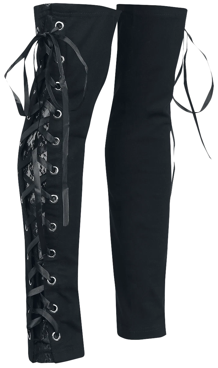Gothicana by EMP Damen schwarze Beinstulpen mit Schnürung