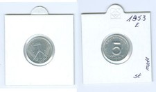 NRD 5 fenigów 1953 E stempel połysk mat