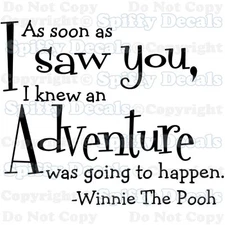 WINNIE THE POOH ADVENTURE Quote Vinyl Wall Decal Lettering Decor Sticker Art