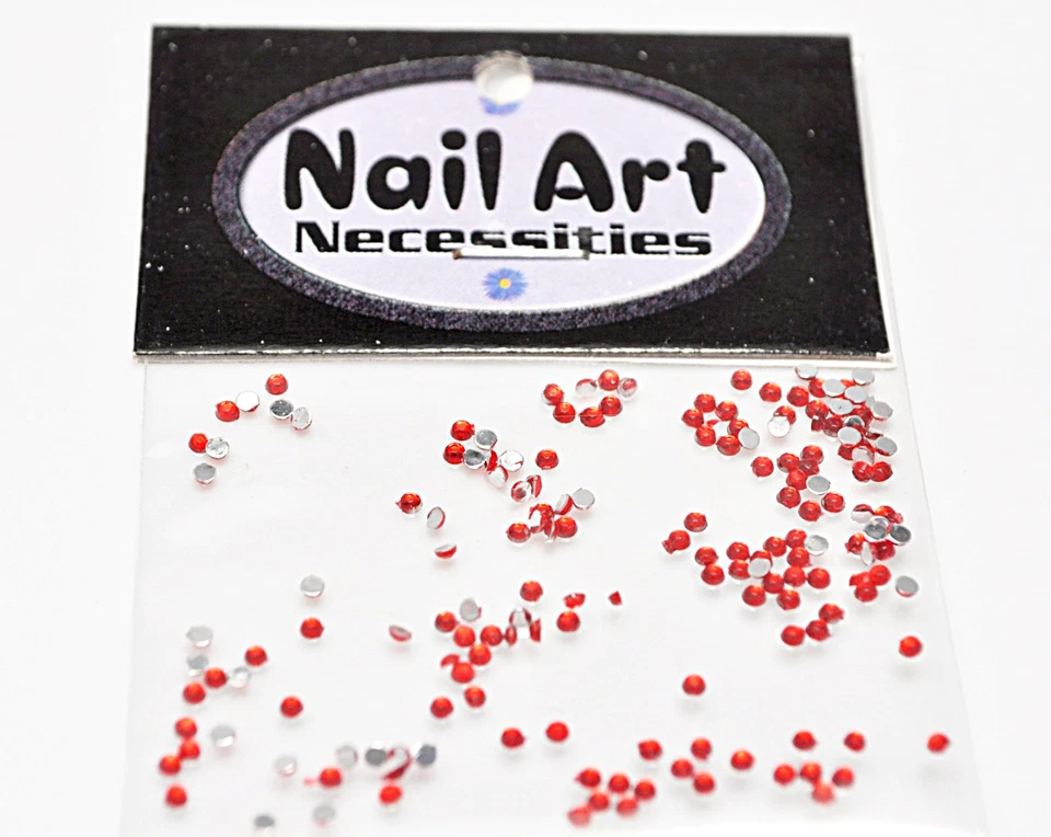 KM-NAILS ca 140 Kleine ca. 1mm Straßsteine in der Farbe Rot