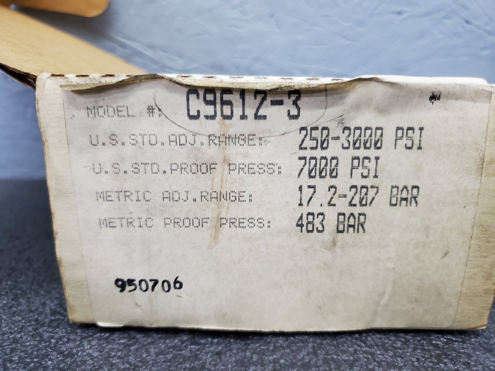 Barksdale C96123 Pressure Switch, 2503000PSI eBay