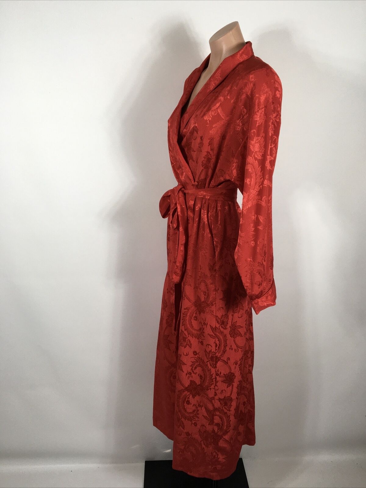 Vintage Victorias Secret S Gold Label Robe Red Fl… - image 8