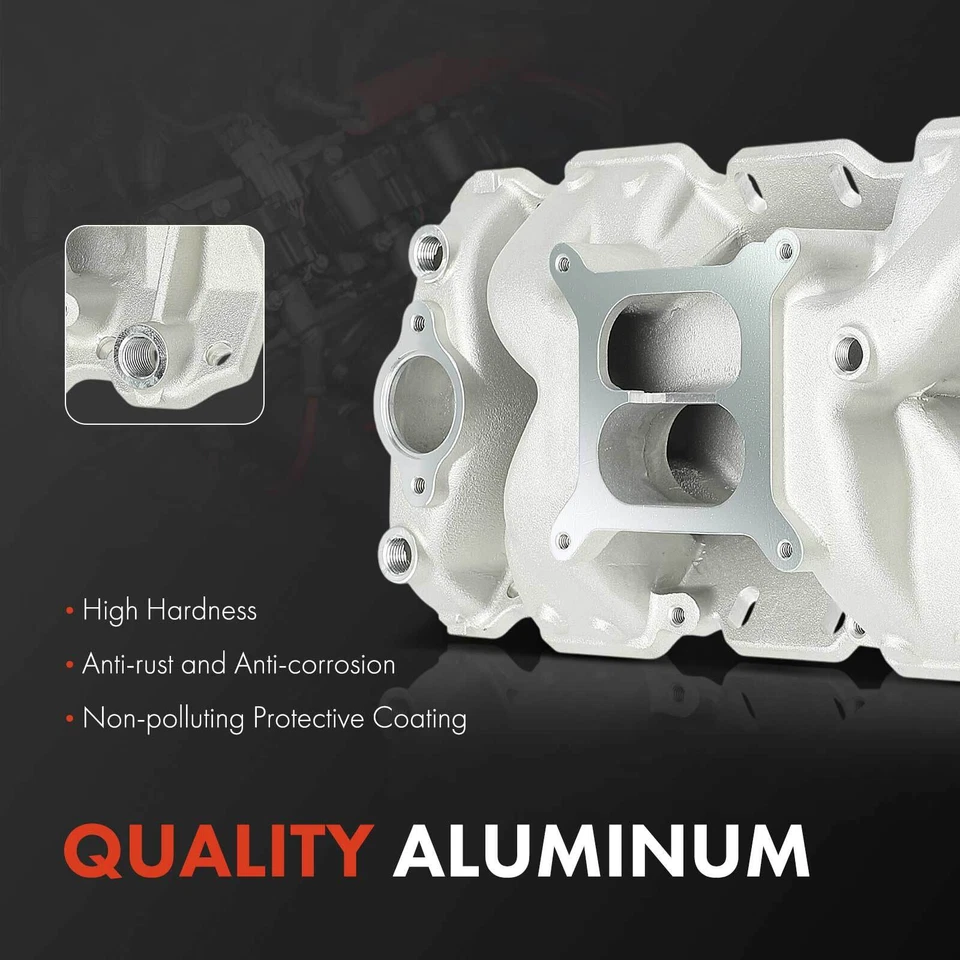 Colector de admisión de doble plano AIR Gap con juntas para bloque pequeño Chevy SBC 262-400 Foto 2 de 4