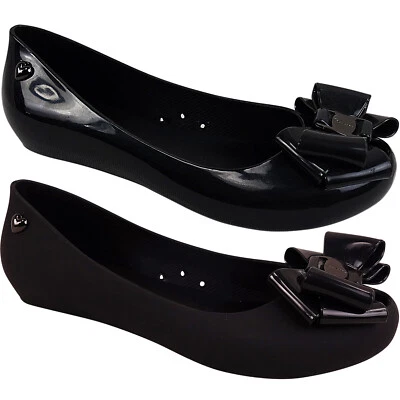 GIRLS BACK TO SCHOOL WORK SLIP ON BOW JELLY BALLERINA LOAFER DOLLY SHOES SIZE