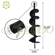 6" Earth Auger Drill Bits for Gas Powered Post Fence Hole Digger New