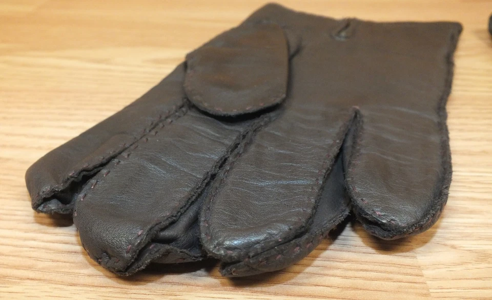 复古 Hawk & Gates 大号出生皮革带丙烯酸衬里手套 * * 阅读 * * — 第 4/4 张图片