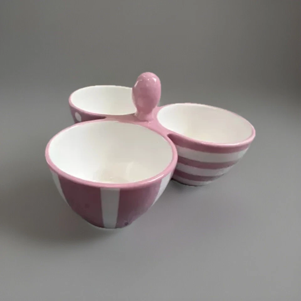 Plato de 3 tazones/cáncer de mama/rosa Pampered Chef “Help Whip Cancer” Foto 2 de 3