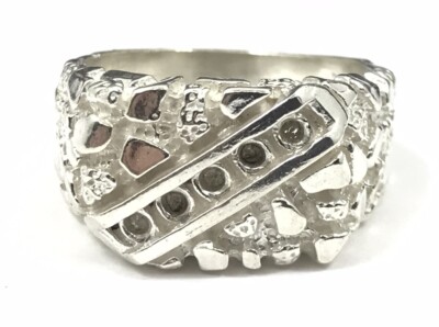 Sterling Silver 925 Mens Unique Design Ring Settings Marked Size 9 2759-LO
