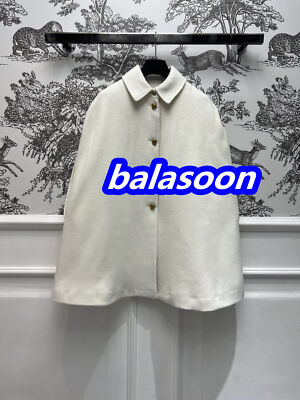 2024 autumn and winter new single breasted double-sided woolen cloak coat sml