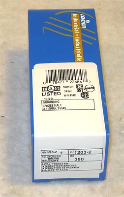 Leviton 1203-2 - 15 Amp, 120/277 Volt, Toggle 3-Way AC Quiet Switch, BROWN