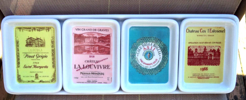 Godinger 5 Pc Condiment Dish Set Tray Wine Cheese Ceramic
