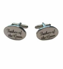 Father of The Groom Enamel Metal Cufflinks