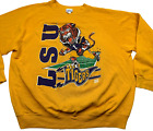 Rare Vintage Lsu Tigers Football Tultex Sweatshirt Men Xl Yellow Big Graphic Usa