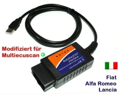 Interfaccia AutoDia, Adattatore per Fiat Alfa Romeo Lancia OBD2 Diagnostica Versione ELM