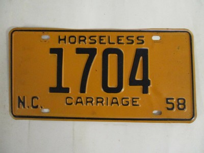 1958 North Carolina Antique Auto License Plate Tag Ebay