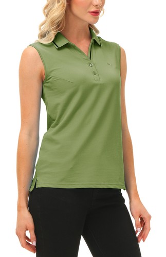Women Button Golf Polo Gym Sleeveless Shirt T-shirt Casual Climbing Tennis Top - Picture 151 of 182
