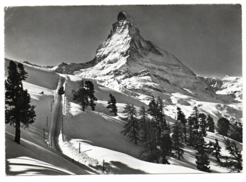 Zermatt Gornergratbahn auf Rifelalp, Matterhorn / gelaufen 1960 - Bild 1 von 2