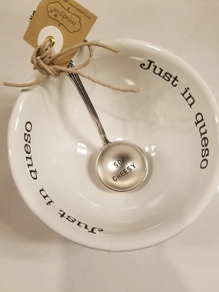NEW Mud Pie "Just in Queso" Dip Bowl and Ladle Set 3E - Image 3 of 4