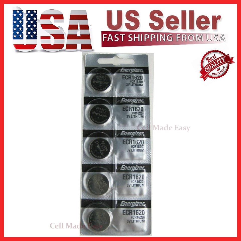 Dl1620 5 Piece Fresh Stock Energizer CR1620 BATTERY 3V LITHIUM CR 1620 DL1620 ...