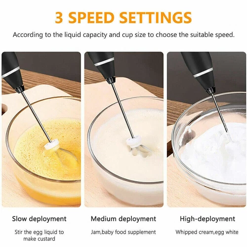 Mini Electric Handheld Milk Frother Mixer Whisk Egg Beater Coffee Foamer Stirrer - Picture 6 of 6