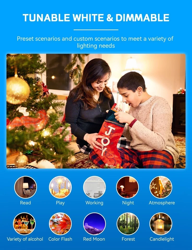 4 Pack LED RGB Smart Light Bulb A21 15W 900LM Voice APP Bluetooth Control E26 - Image 3 of 4