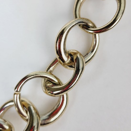 Collana Talbots Maglia Catena Spessa Pesante Cerchi Rotondi Pesante Affari Casual - Foto 3 di 8